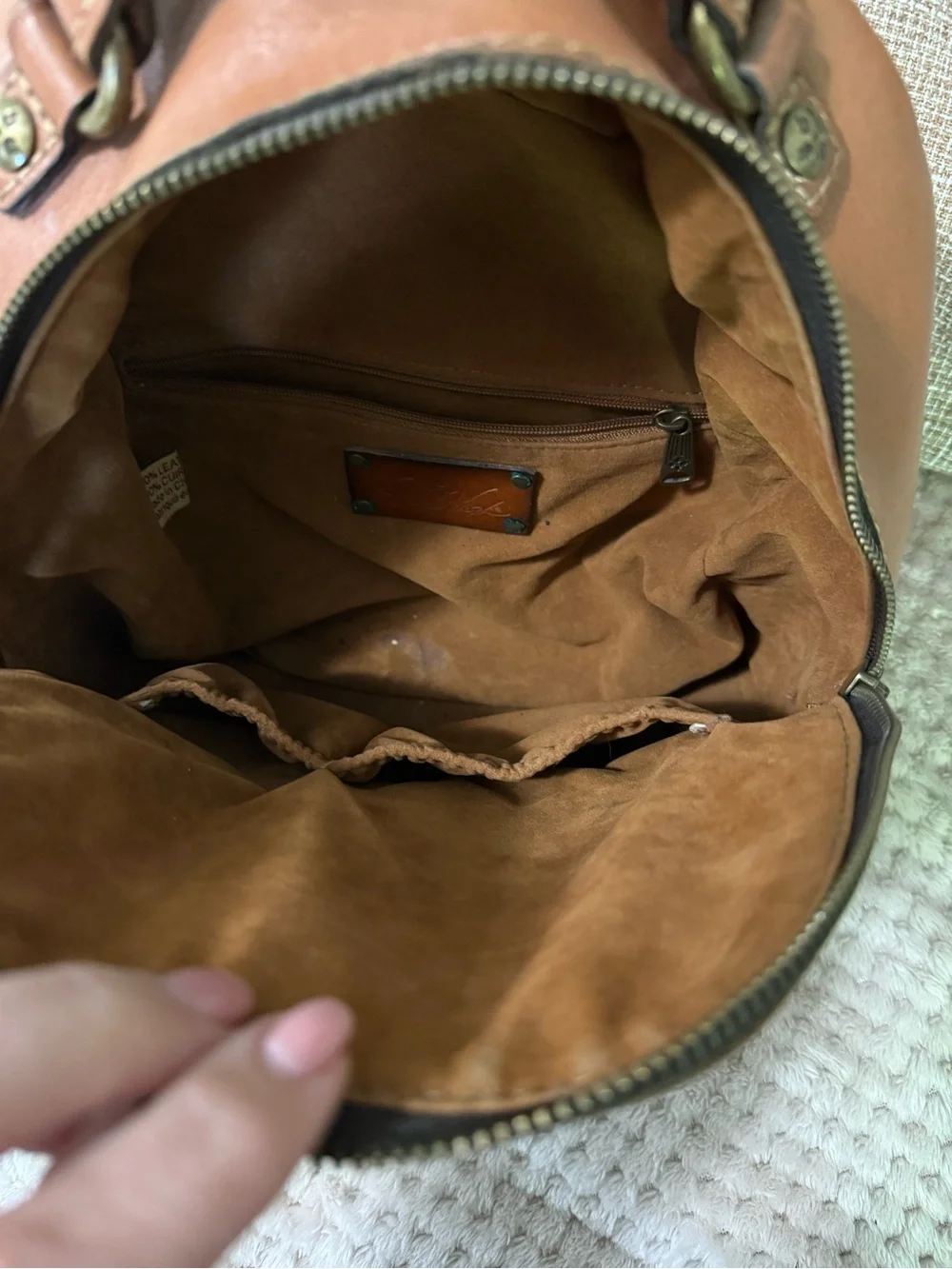 Patricia Nash European Map Leather Mini Backpack Crossbody